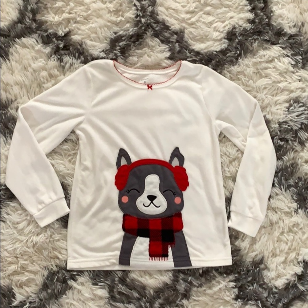 Girls holiday fleece long sleeve shirt
